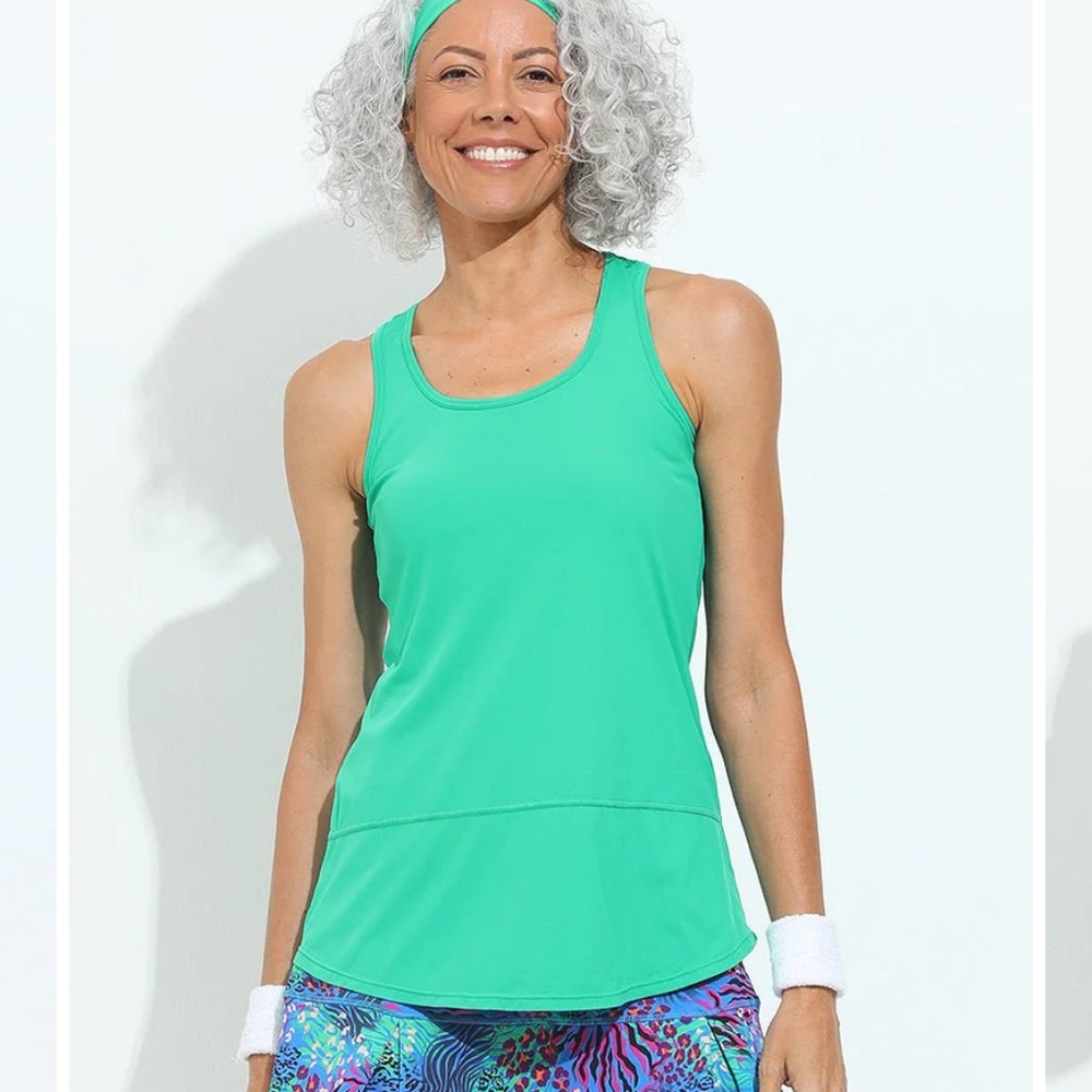 LIME GREEN GUC Dona Jo Day Glow Tank sz 1/S